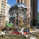 定制不锈钢大型地球仪雕塑摆件图