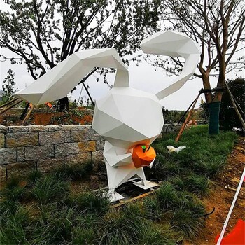 金屬鏤空兔子雕塑制作加工廠