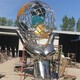生产大型不锈钢抽象地球仪雕塑景观小品图