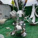 兔子雕塑小品圖