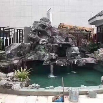 沧州河间庭院假山鱼池款式假山工程承接