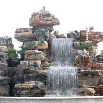 吐鲁番人造假山瀑布跌水