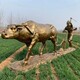 农耕人物雕塑模型图