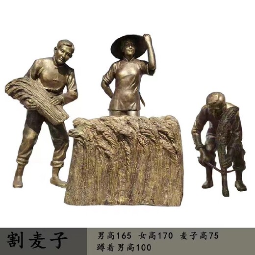 铸铜农耕人物雕塑模型