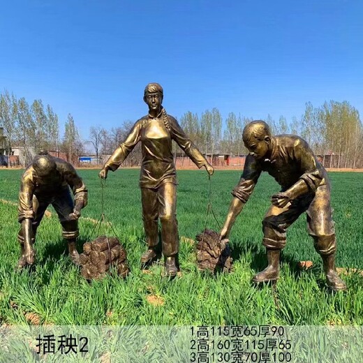 鑄銅農耕人物雕塑裝飾