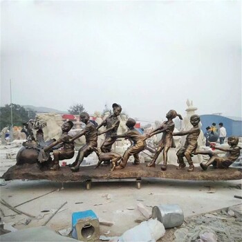 玻璃鋼仿銅童趣雕塑價格,民俗童趣雕塑