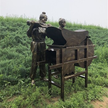 貴州農場玻璃鋼農耕雕塑模型