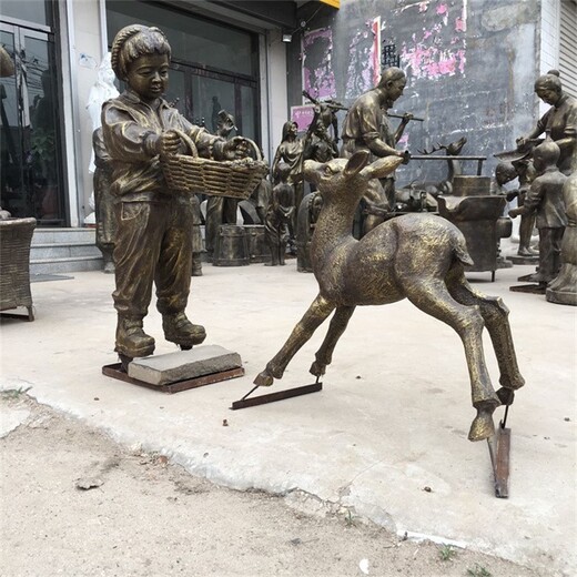 民俗童趣雕塑訂制,兒童玩耍嬉戲雕塑