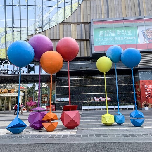 糖果气球雕塑摆件安装玻璃钢气球雕塑装饰