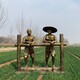 陜西彩繪農(nóng)耕雕塑圖