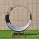 公园不锈钢圆环月亮雕塑艺术品展示图