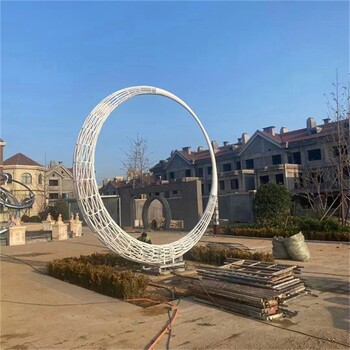 河北鏤空發(fā)光圓環(huán)月亮雕塑廠家定制
