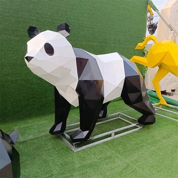 不锈钢抽象熊猫雕塑报价