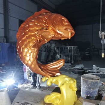 玻璃鋼噴水魚雕塑，鯉魚雕塑