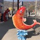 鲤鱼跃龙门雕塑图