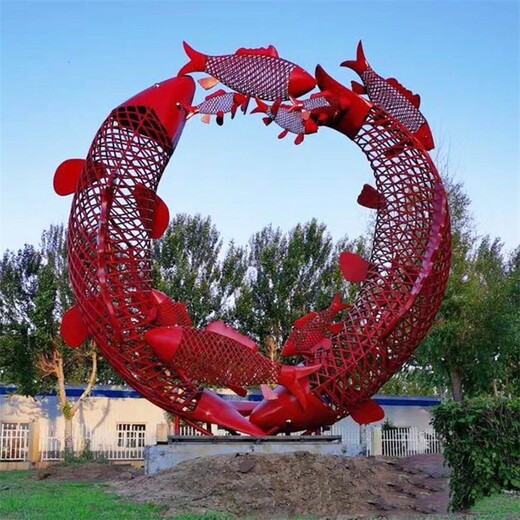 不銹鋼抽象鯉魚雕塑定制廠家