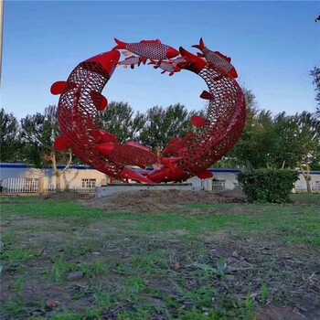 不銹鋼鯉魚(yú)躍龍門(mén)雕塑，鯉魚(yú)雕塑廠(chǎng)家,鯉魚(yú)躍龍門(mén)雕塑，