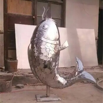 不銹鋼抽象鯉魚雕塑制作,鯉魚躍龍門雕塑，