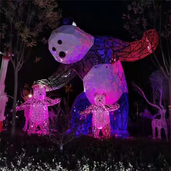 發(fā)光熊貓雕塑定制加工廠家