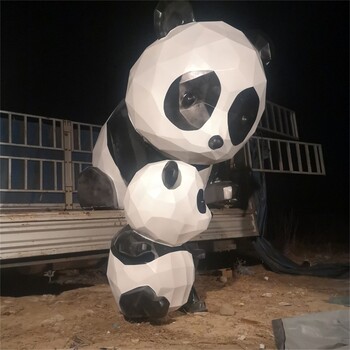 不锈钢抽象熊猫雕塑报价