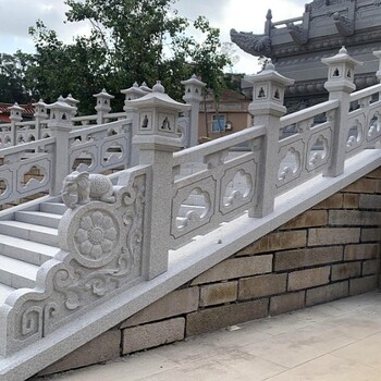 福建古建石欄桿多少錢一米,寺院古建石欄桿定制