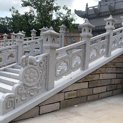 河北古建石栏杆厂家,寺院古建石栏杆定制