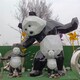 不锈钢熊猫雕塑小品产品图
