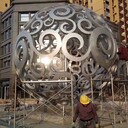小區(qū)不銹鋼景觀圓球雕塑加工