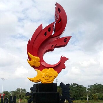 公園抽象不銹鋼鳳凰雕塑公司