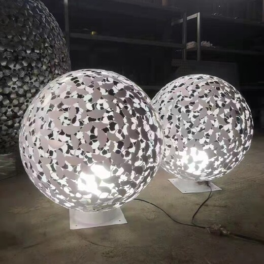 房地产不锈钢镂空球雕塑销售