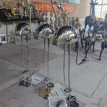 抽象不銹鋼仙鶴雕塑訂制