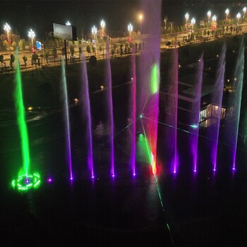 湖南郴州定制广场旱喷设备安装大桥灯光水景