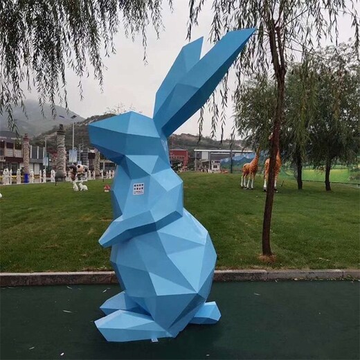 铁艺兔子雕塑摆件