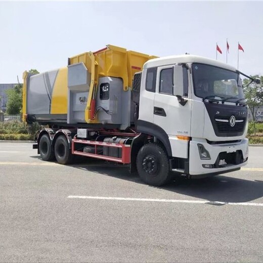 東風(fēng)10噸藍(lán)牌鉤臂自卸垃圾車(chē)