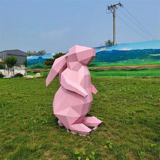 几何切面兔子雕塑定制厂家