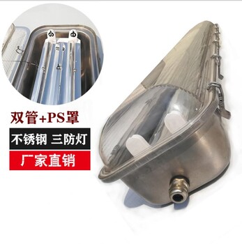 304不銹鋼三防燈雙管1.2米防水PC罩外殼地鐵隧道機場三防支架
