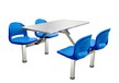 不锈钢餐桌椅 学校饭堂连体现代简约桌椅组合4人位 可按需定制