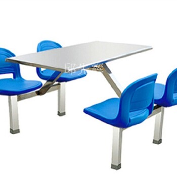 快餐桌椅厂食堂用4人位铁架桌椅