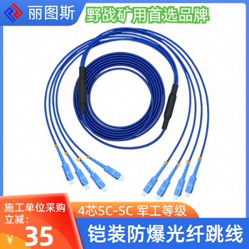 麗圖斯LSZH單模單芯3mm鎧裝跳線SC-ST，阻燃抗拉拽