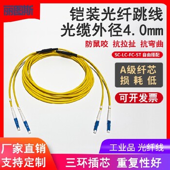 麗圖斯LSZH單模單芯3mm鎧裝跳線SC-ST，阻燃抗拉拽