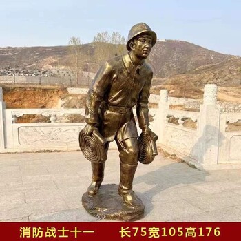 不銹鋼消防員雕塑模型