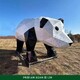 不锈钢几何熊猫雕塑图