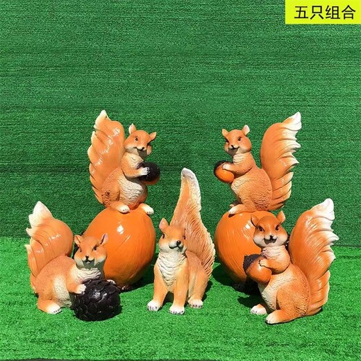 彩繪仿真松鼠雕塑,動物小松鼠雕塑,定制廠家