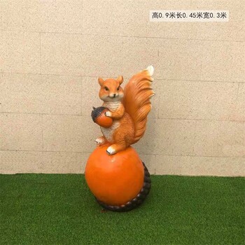 玻璃鋼仿真松鼠雕塑,仿真動物雕塑