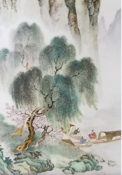 通州张志汤瓷板画款识真品图片