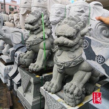 漢白玉看門精細(xì)石獅子石雕石獅別墅門口石雕擺件