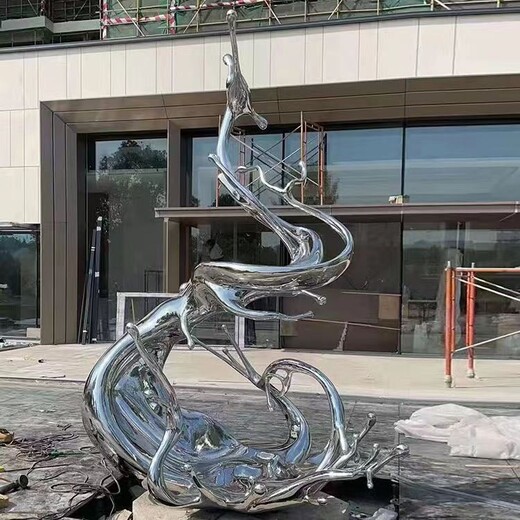 定做大型不锈钢水浪景观雕塑