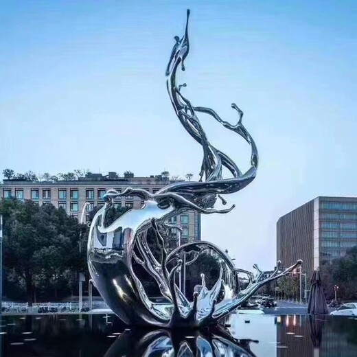 訂做不銹鋼浪花雕塑工廠