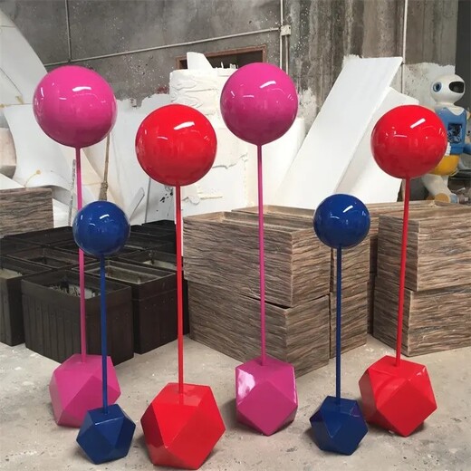 玻璃钢彩色气球雕塑加工定制,热气球雕塑