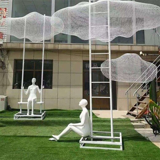 訂做不銹鋼絲云朵雕塑藝術(shù)品